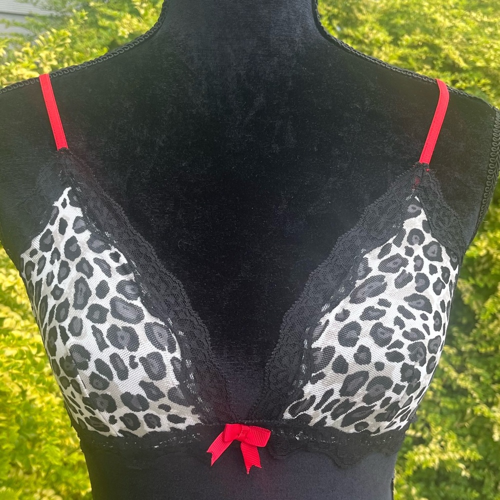 Aerie Leopard Print Lace Bralette